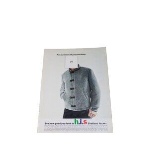 1965 h i s All American Mens Shetland Jacket Ad Print Advertisement 93475